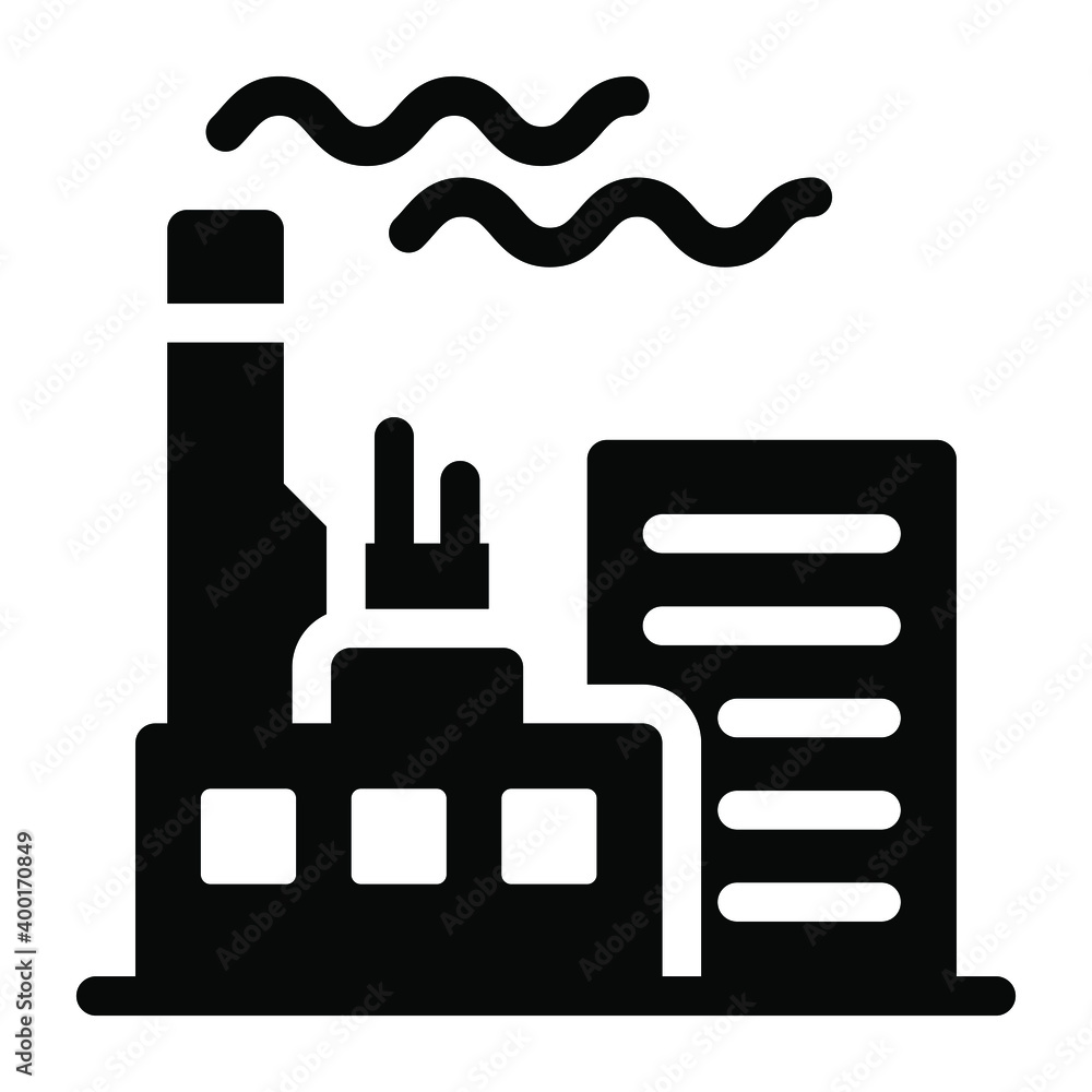 A commercial building of industry in solid icon
A commercial building of industry in solid icon