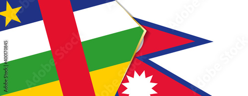 Central African Republic and Nepal flags, two vector flags.