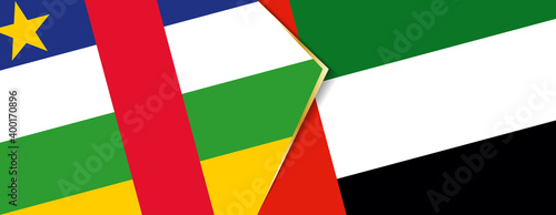 Central African Republic and United Arab Emirates flags, two vector flags.