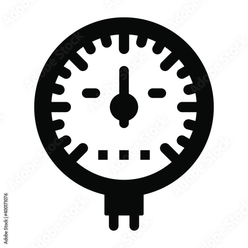 
Measuring tool, glyph icon of pressure meter 
