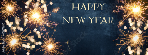 Canvas Print HAPPY NEW YEAR Fireworks sparkler 2026, new years eve, New Year's Eve,  backgrou