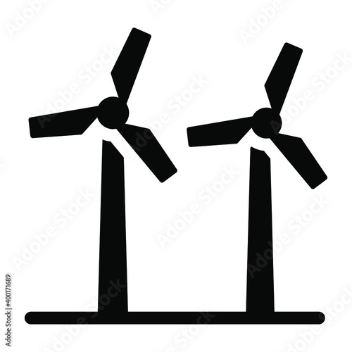 
A power wind farm icon in solid design
