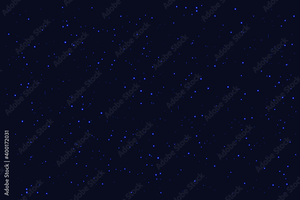 A realistic starry sky with a blue glow. Shining stars in the dark sky. Background, wallpaper for your project. Eps10 vector illustration.