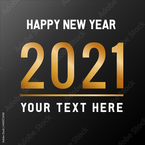 happy new year with gold text 2021 modern design ideas