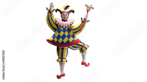 Obraz na plátne toy jester isolated on white background