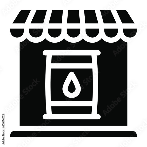 Oil store in glyph editable icon 