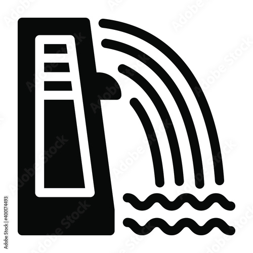 
Hydro dam, solid icon in editable design
