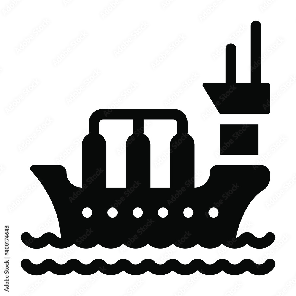 Sea freight, solid icon in editable design
Sea freight, solid icon in editable design