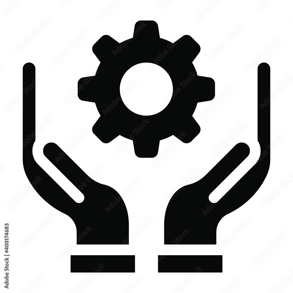 A solid trendy icon of management services
A solid trendy icon of management services