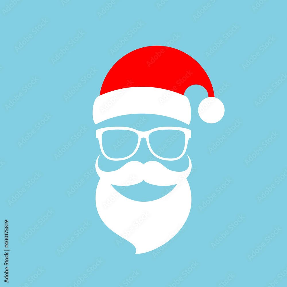 Santa Claus face with red Christmas cap Santa Claus face with red Christmas cap