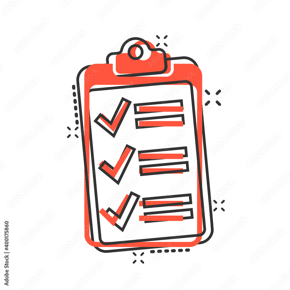 To do list icon in comic style. Document checklist cartoon vector illustration on white isolated background. Notepad check mark splash effect business concept. To do list icon in comic style. Document checklist cartoon vector illustration on white isolated background. Notepad check mark splash effect business concept.