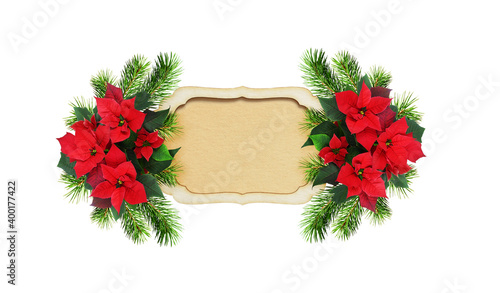 Christmas red poinsettia fl...