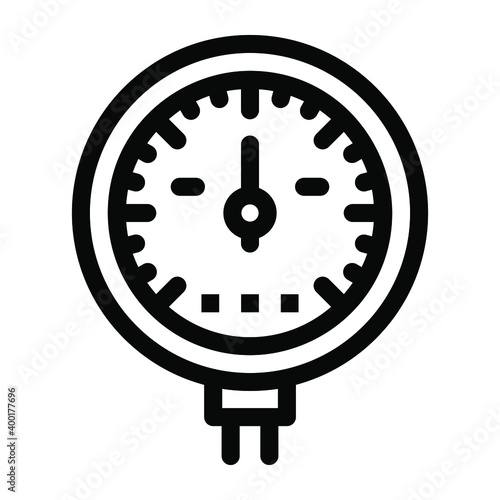 
Measuring tool, glyph icon of pressure meter 
