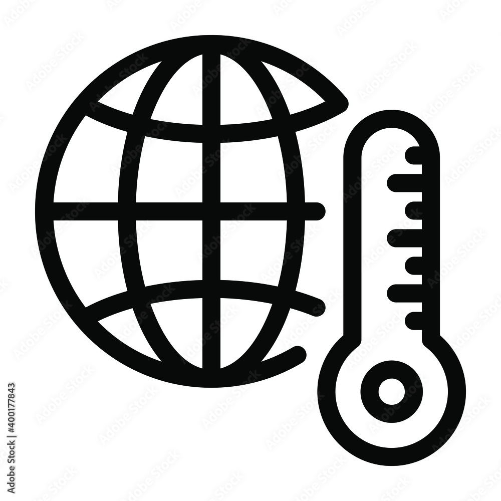 Global warming concept, solid icon of climate
Global warming concept, solid icon of climate
