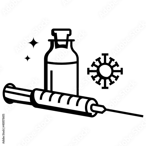 Prevention Injections and Vials, Coronavirus treatment Vaccines antidote prevention supporting medicine vector icon design, Injection Concept, Covid-19 prescription medications on white background,