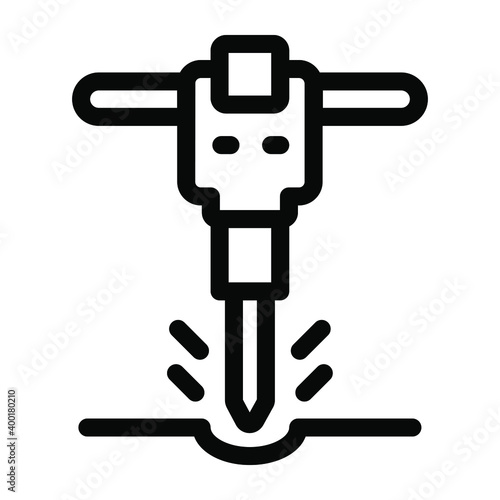 
Electric construction tool, jackhammer solid icon

