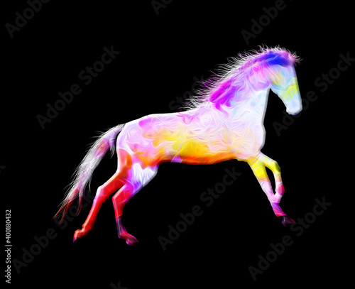 Horse Animal Colorful Watercolor graphic illustration