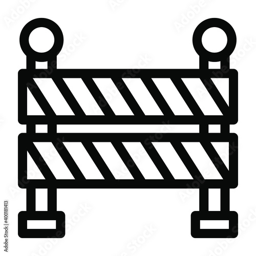 
A construction barrier solid icon for road blockage
