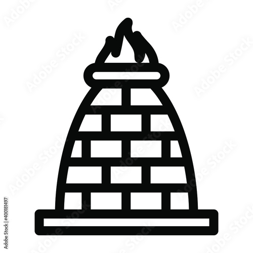
A brick kiln furnace, solid icon
