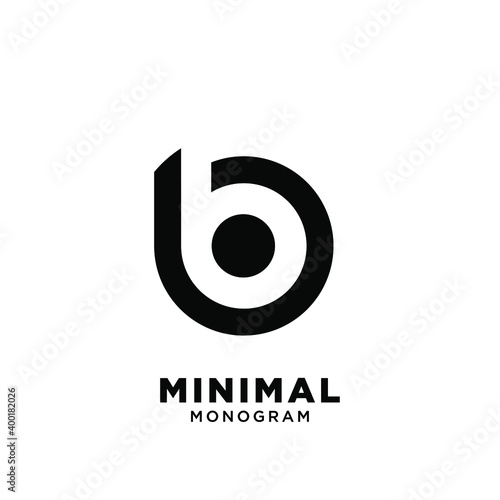 minimal initial letter b simple vector design isolated background