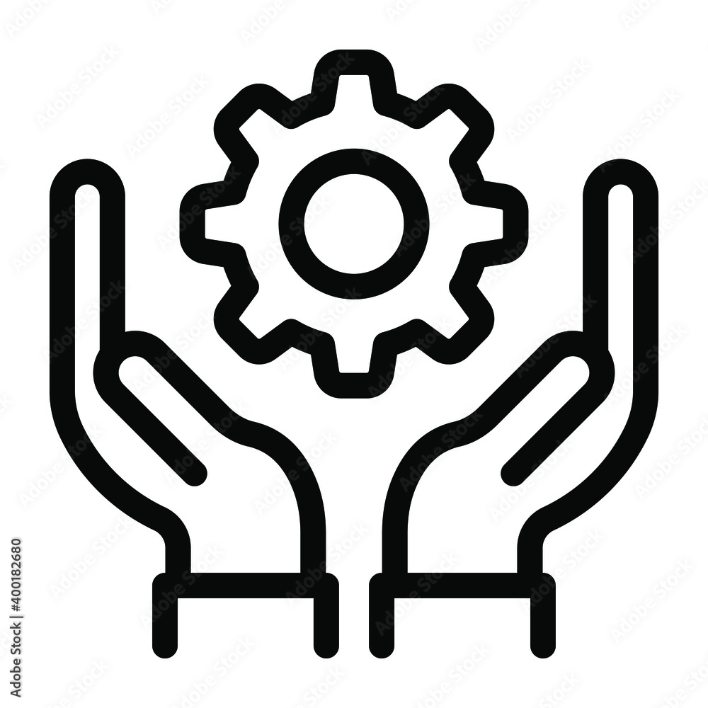 A solid trendy icon of management services
A solid trendy icon of management services