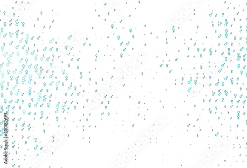 Light blue vector texture with male, female icons.