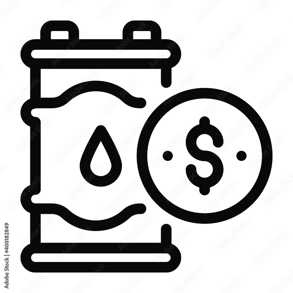 Dollar over fuel pump, solid icon of oil price
Dollar over fuel pump, solid icon of oil price