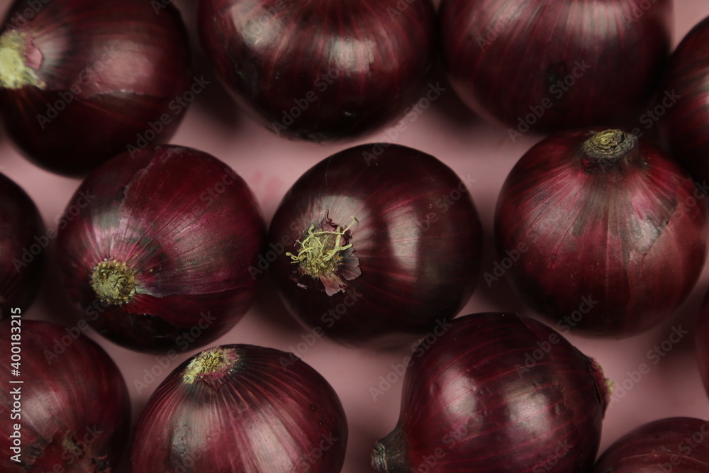 sweet red onions on background sweet red onions on background