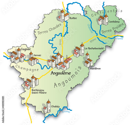 16 Carte du département de la Charente 