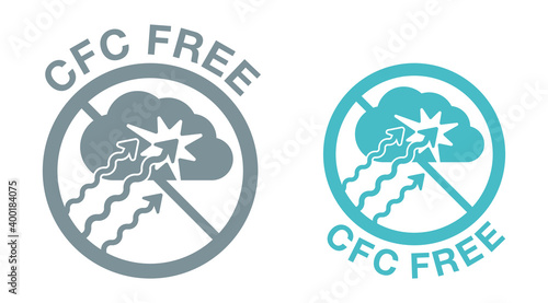CFC free sign - freon, inhaler aerosol component photo