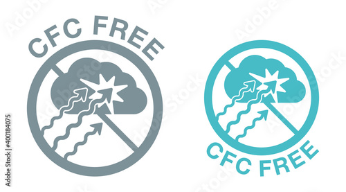 CFC free sign - freon, inhaler aerosol component