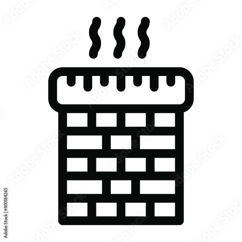 
A brick chimney icon, editable design
