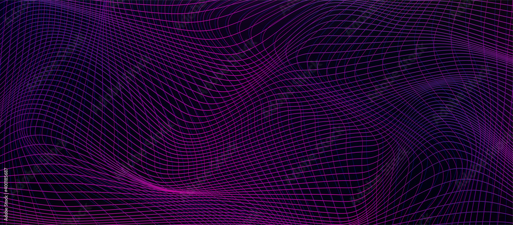 Cyberpunk vector background. Design concept with distorted lines on cyberpunk colors. Futuristic banner template Cyberpunk vector background. Design concept with distorted lines on cyberpunk colors. Futuristic banner template