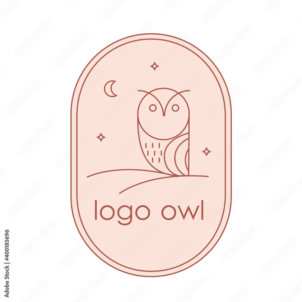 Owl logo arch oval thin stroke template Owl logo arch oval thin stroke template
