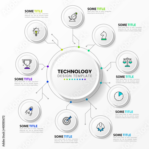 Infographic design template. Creative concept with 9 steps