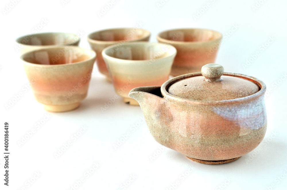 萩焼の急須と煎茶セット 萩焼の急須と煎茶セット