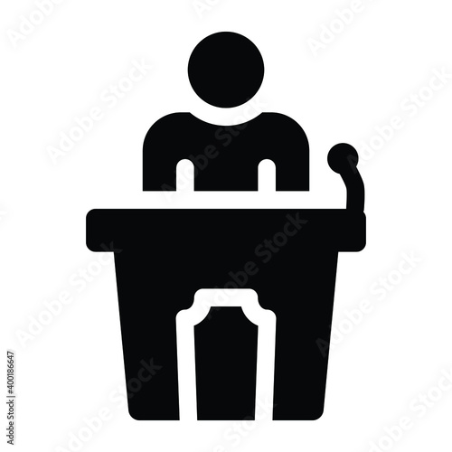 
Political leader in glyph trendy icon 
