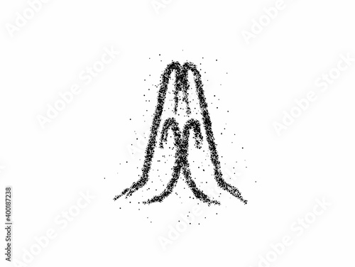 Indian Namaste - Greeting Particle icon. Vector illustration.