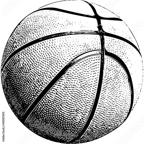 basketball ball on black