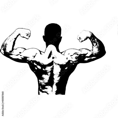 silhouette of a bodybuilder , vector