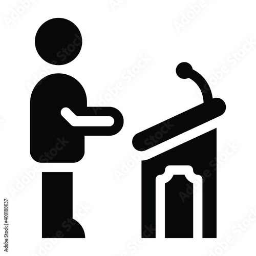
Political speech in glyph icon 
