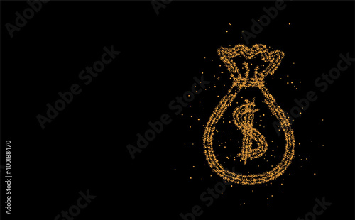 Money bag with dollar sign, Hand Drawn Sketch Vector illustration.