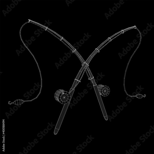 Fishing rod with line sinker and hook