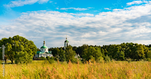 Summer landscape with cloudy sky