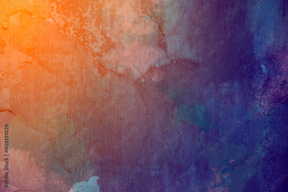 Grunge colorful cracked wall background