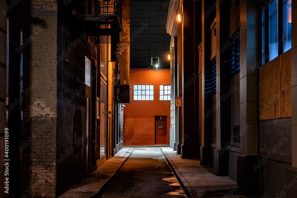 Empty street at night 