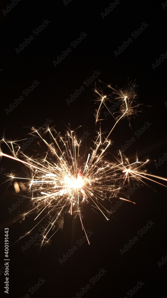 sparkler on black background