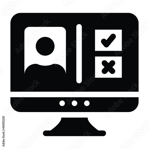 
Computer screen with user showing candidate candidate selection in glyph icon 
