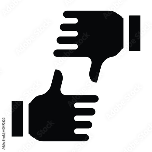 
Different opinions glyph icon 
