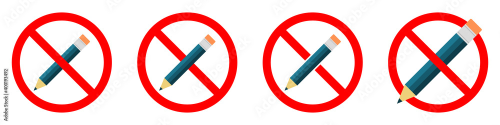 Pencil are forbidden. Vector illustration. You cannot Use a pencil Pencil are forbidden. Vector illustration. You cannot Use a pencil